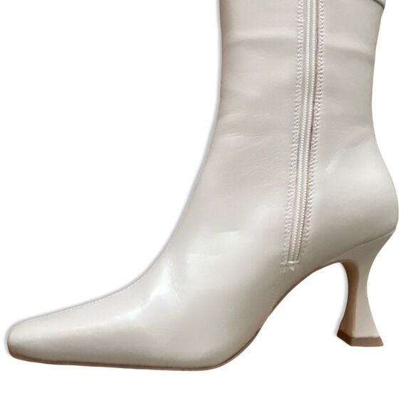 Tony Bianco Fantasy Boots Vanilla Nappa knee high leather square toe heels 8 - Picture 9 of 14
